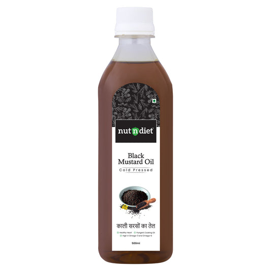 nutndiet Cold Pressed Black Mustard Oil 500ml PET Bottle - nutndiet