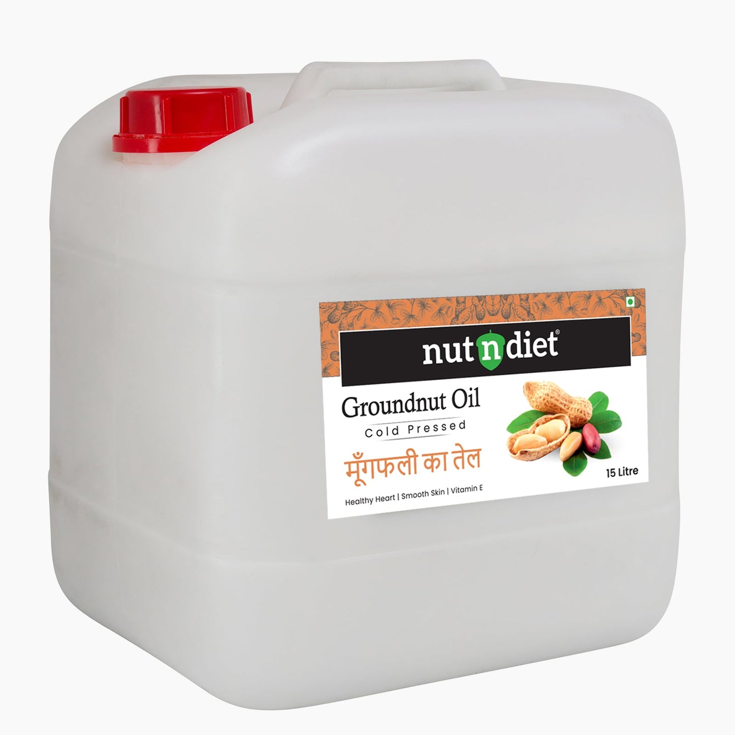 nutndiet Cold Pressed Groundnut Oil 15 Litre CAN - nutndiet