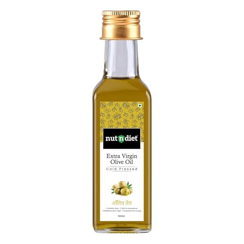 nutndiet Imported Extra Virgin Olive Oil Cold Pressed 100ml Glass Bottle - nutndiet