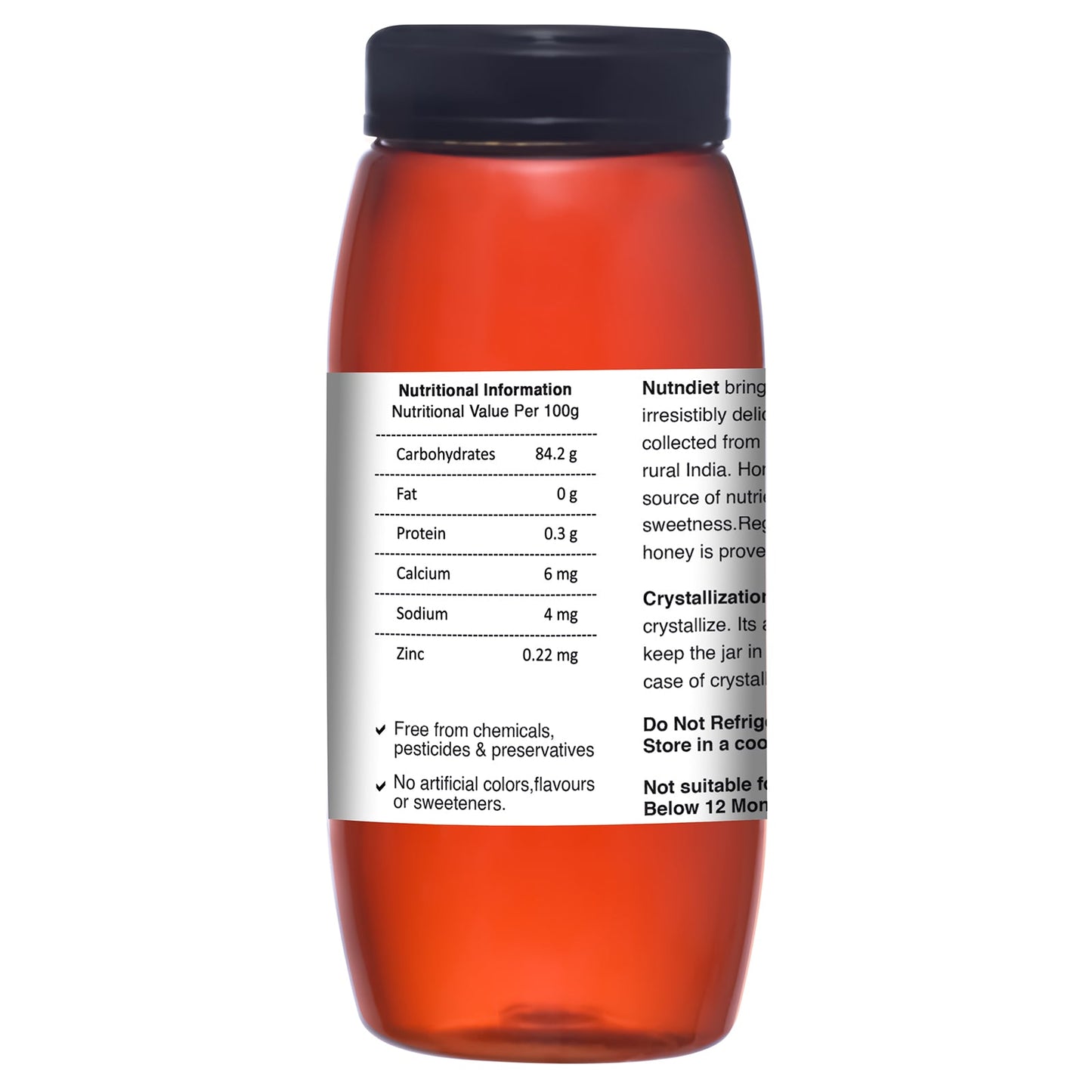 nutndiet Pure and Natural Honey | Premium | Plastic Bottle 1kg - nutndiet