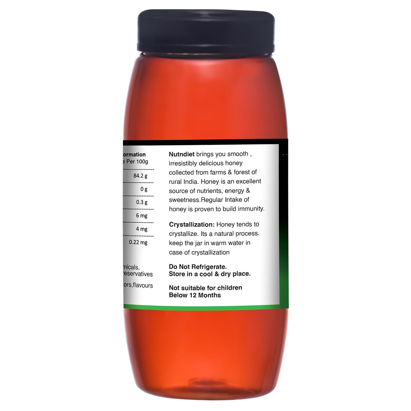 nutndiet Pure and Natural Honey | Premium | Plastic Bottle 1kg - nutndiet