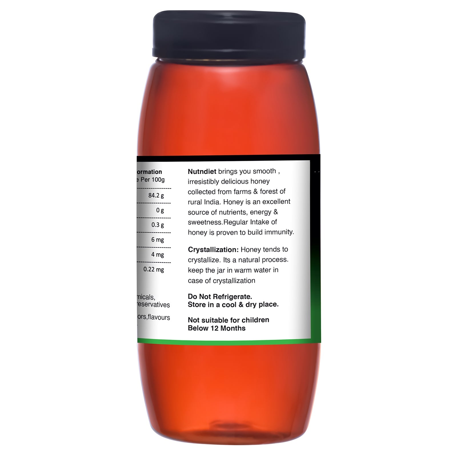 nutndiet Pure and Natural Honey | Premium | Plastic Bottle 1kg - nutndiet