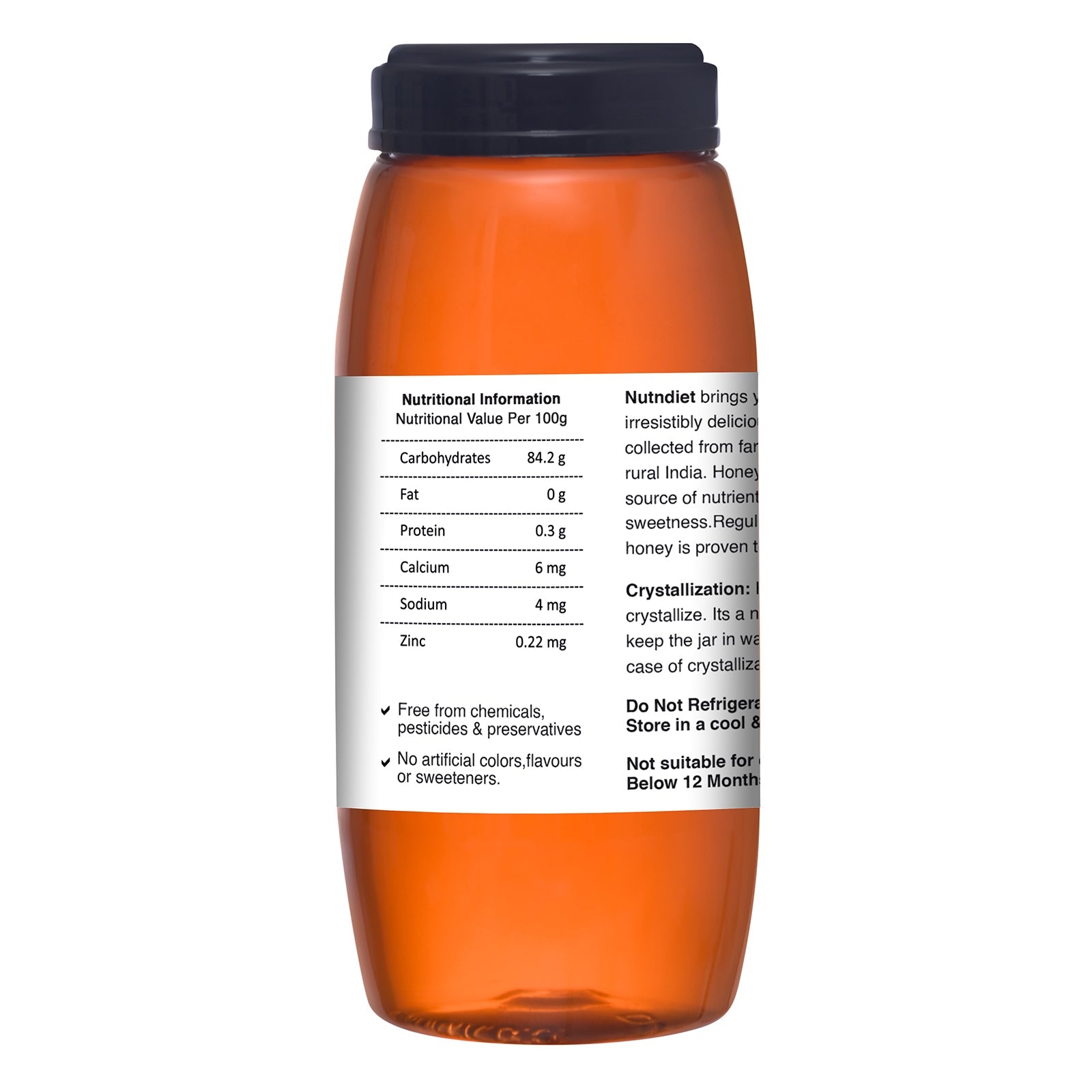 nutndiet Raw Honey | Unprocessed Unheated | Pure and Natural | Plastic Bottle 1kg - nutndiet