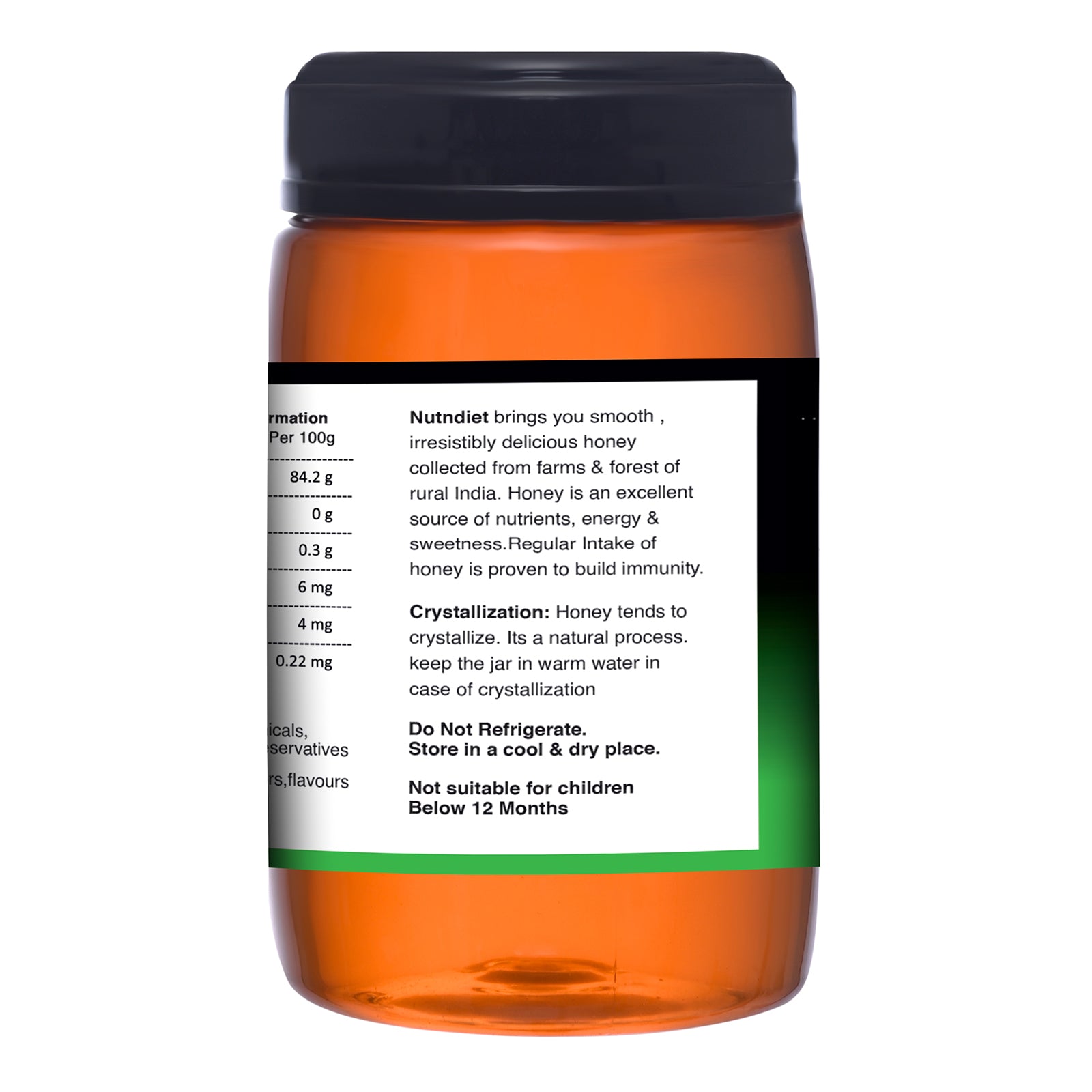 nutndiet Raw Honey | Unprocessed Unheated | Pure and Natural | PLastic Bottle 500g - nutndiet