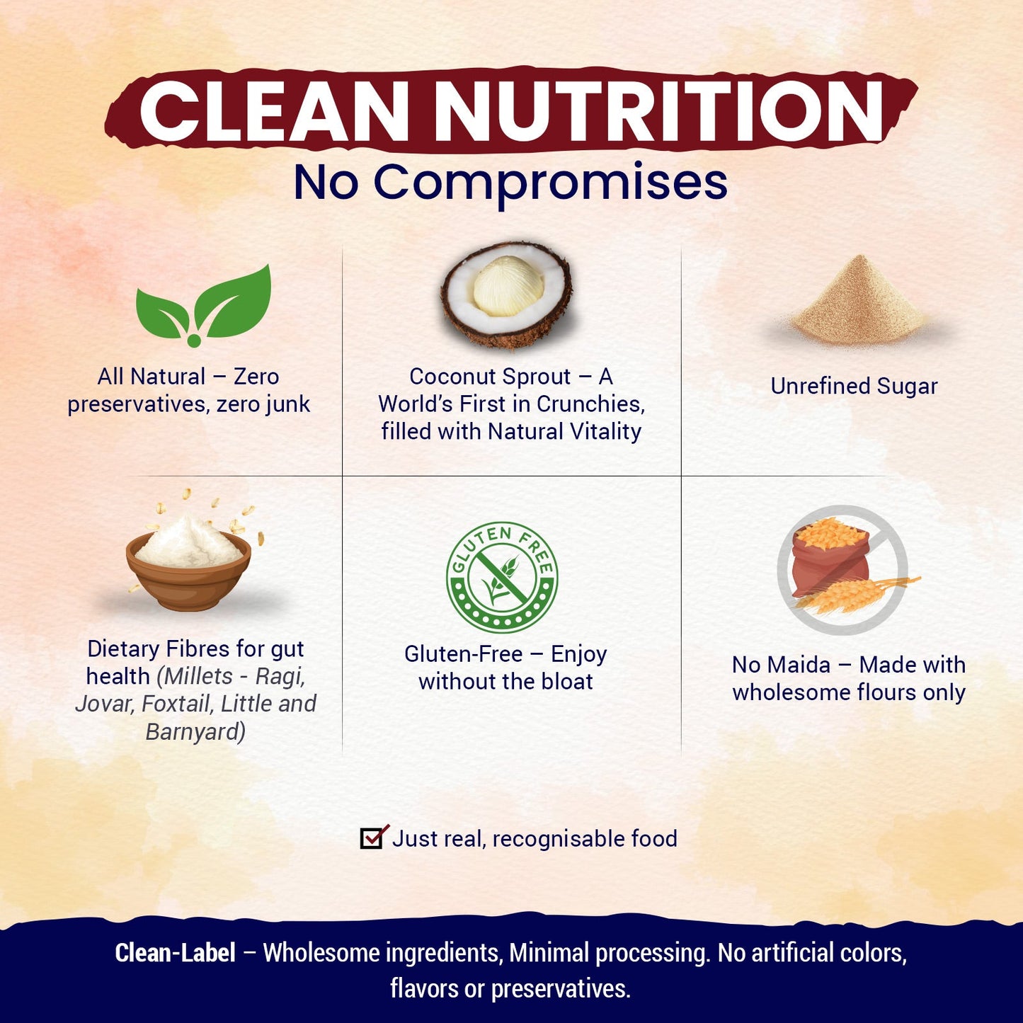nutndiet® World's First Coconut Sprout Crunchy Millet Stars | 74% Millets | 100% Natural | Clean - label | Gluten - Free | Unrefined Sugar & Pure Honey | Kid - Approved | Parent Trusted | Peace of Mind in a Packet | 200g - nutndiet