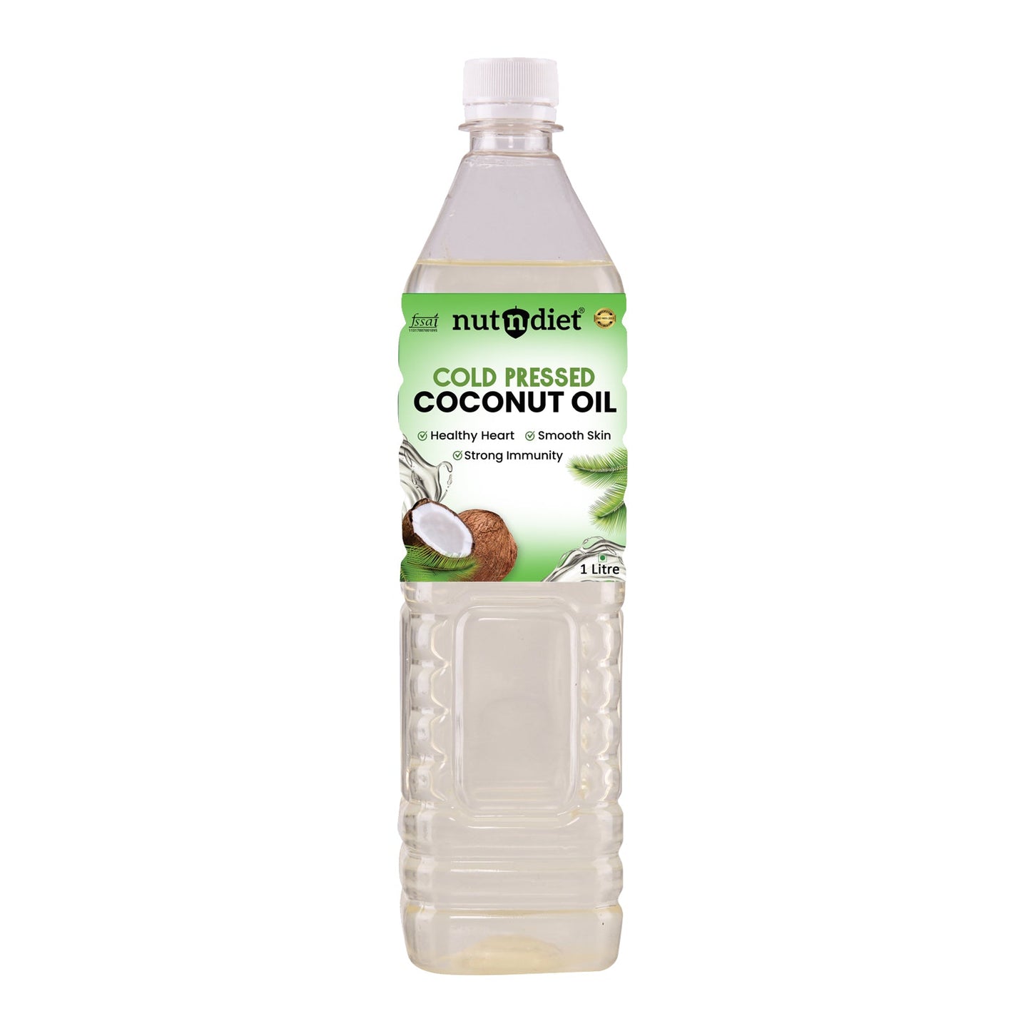 nutndiet Cold Pressed Coconut Oil For Baby Massage, Hair Care, Skin Care And Cooking, PET Bottle 1 Litre - nutndiet