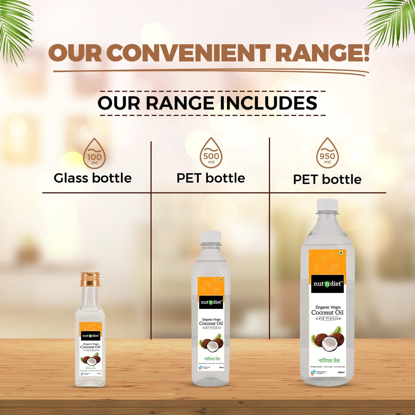 nutndiet Extra Virgin Coconut Oil Cold Pressed, Pure Organic Coconut Oil For Baby Massage, Hair Care, Skin Care And Cooking, PET Bottle 500ml - nutndiet