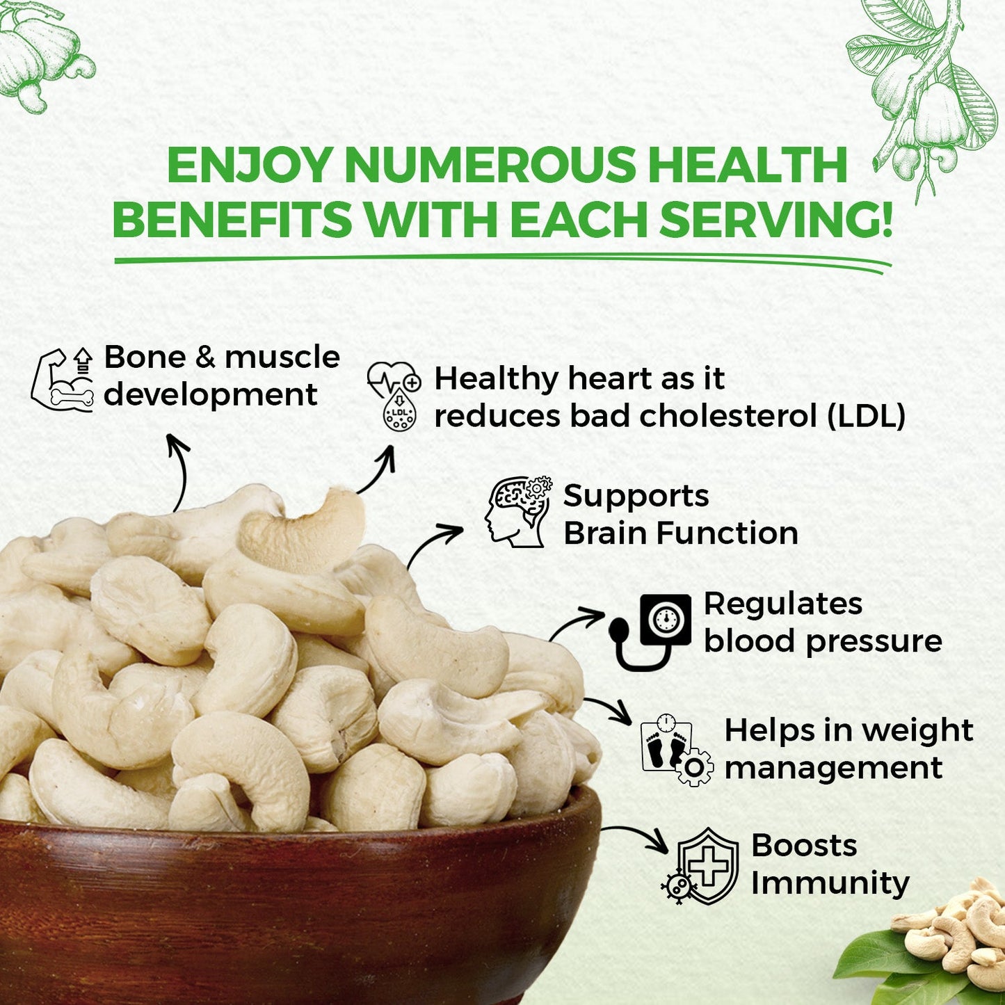 nutndiet Fresh Crunchy Standard Cashews 500g, W320 Grade medium size quality cashew nuts (kaju 500gm W320) - nutndiet