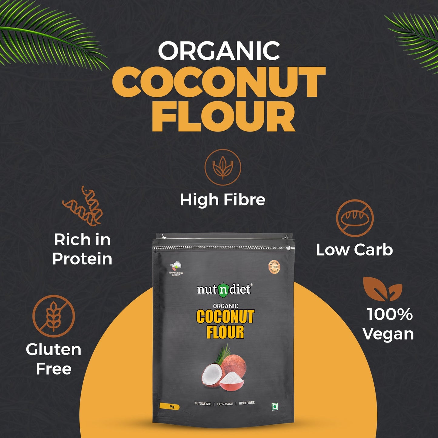 nutndiet Organic Coconut Flour 1kg - nutndiet