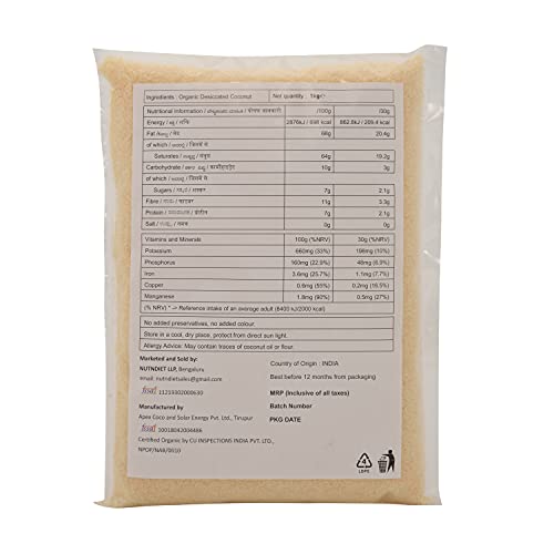 nutndiet Organic Desiccated Coconut Powder 1kg - nutndiet