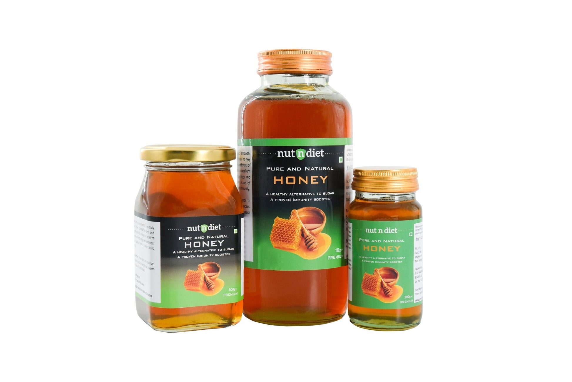 nutndiet Pure and Natural Honey | Premium | Glass Jar 200g - nutndiet