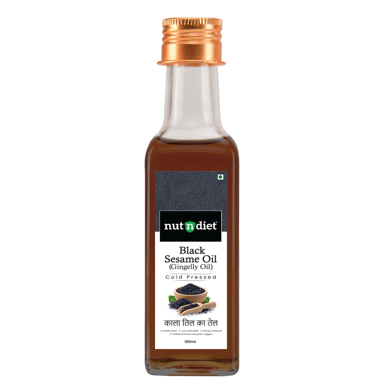 nutndiet Cold Pressed Black Sesame Oil (Gingelly Oil) 100ml Glass Bottle