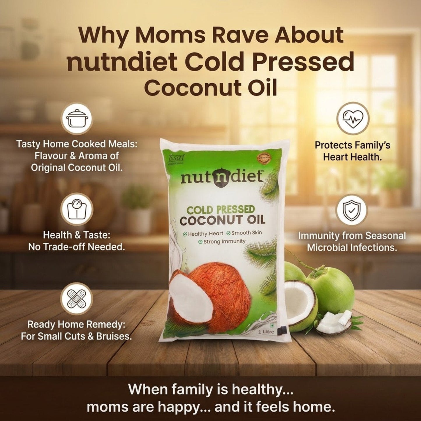COMBO: Cold Pressed Coconut Oil 5 Litre Can + Granola 200g (Free Gift) - nutndiet