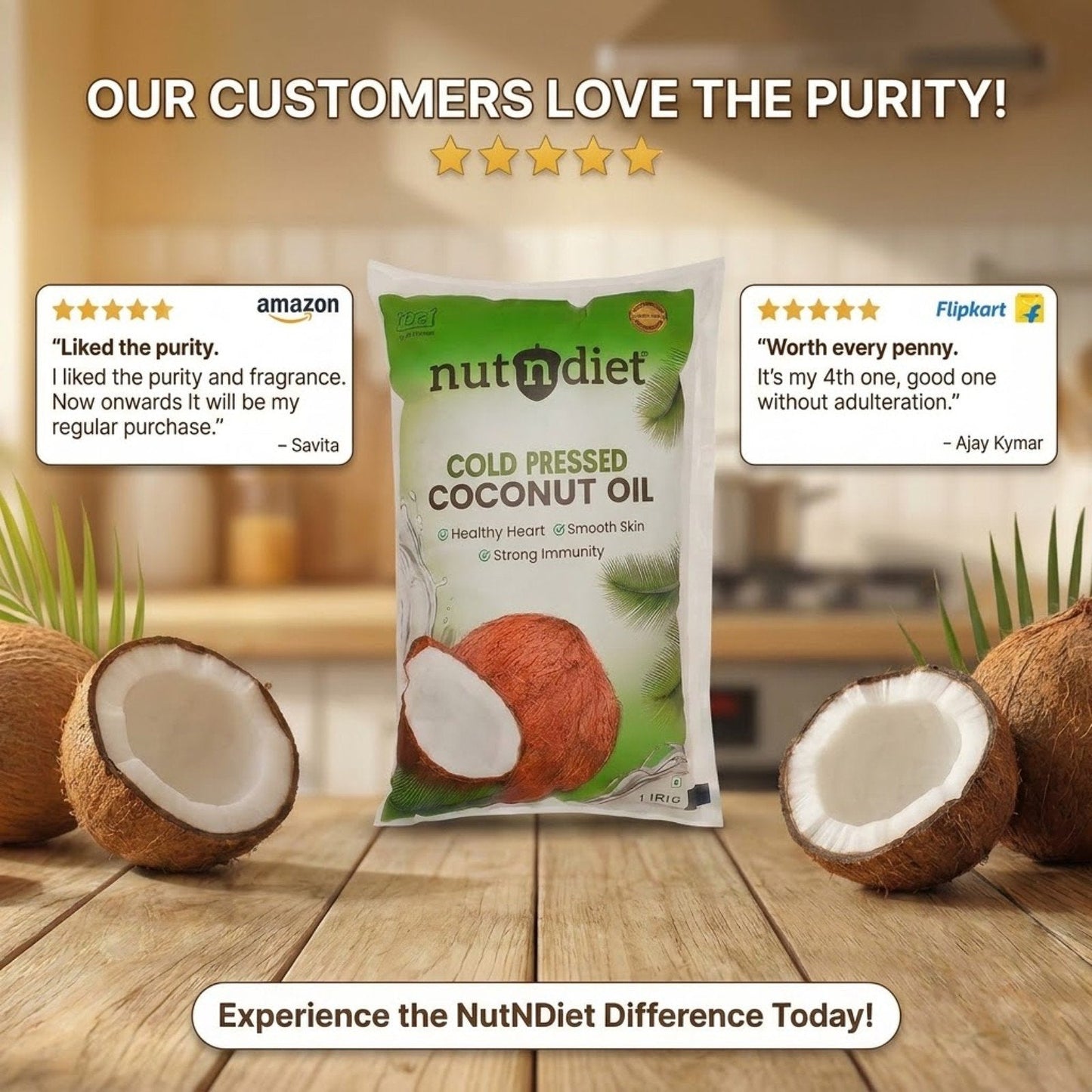 COMBO: Cold Pressed Coconut Oil 5 Litre Can + Granola 200g (Free Gift) - nutndiet
