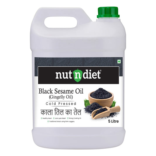 nutndiet Cold Pressed Black Sesame Oil (Gingelly Oil) 5 Litre Can - nutndiet