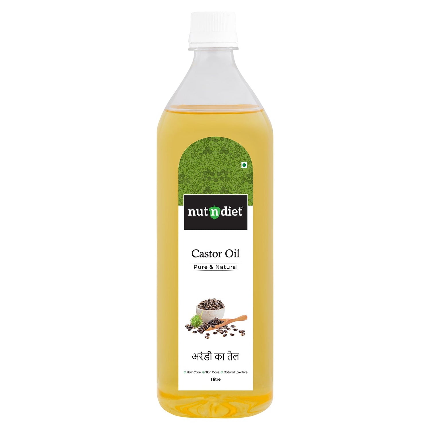 nutndiet Cold Pressed Castor Oil 1 Litre PET Bottle - nutndiet