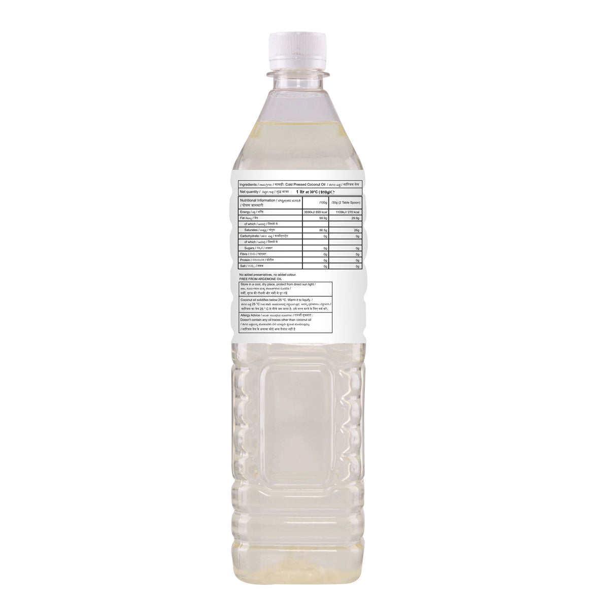 nutndiet Cold Pressed Coconut Oil For Baby Massage, Hair Care, Skin Care And Cooking, PET Bottle 3 Litre (1L X 3) - nutndiet