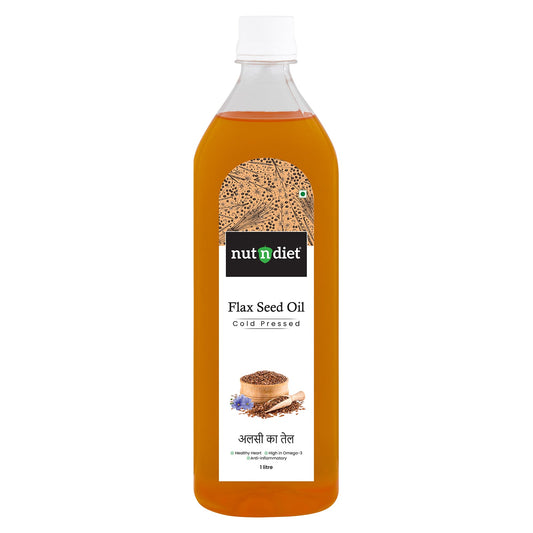 nutndiet Cold Pressed Flax Seed Oil 1 Litre PET Bottle - nutndiet