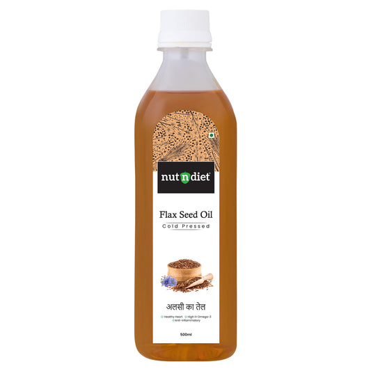 nutndiet Cold Pressed Flax Seed Oil 500ml PET Bottle - nutndiet