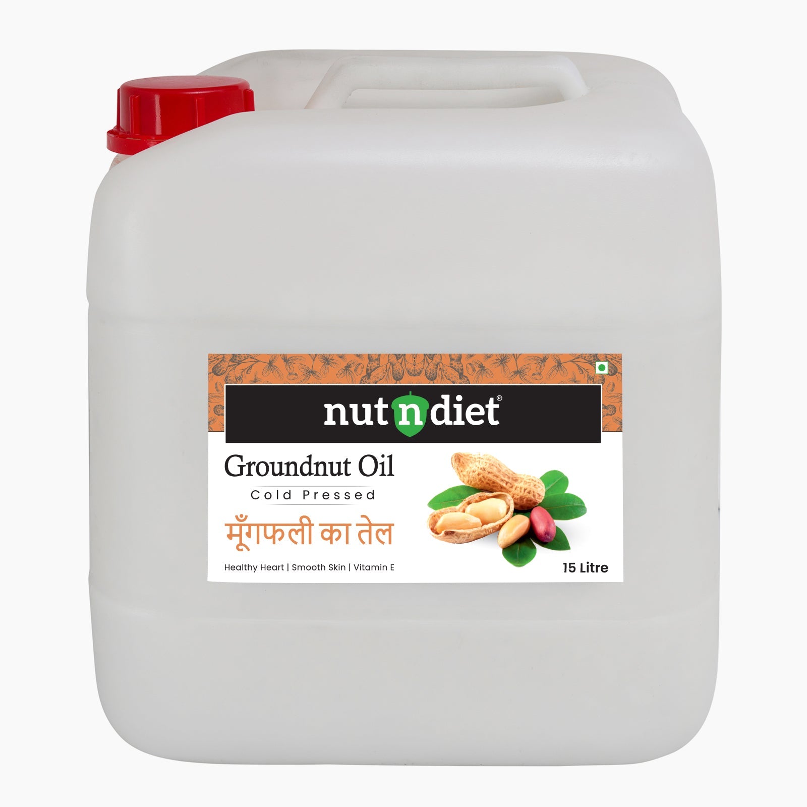 nutndiet Cold Pressed Groundnut Oil 15 Litre CAN - nutndiet