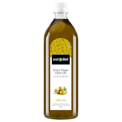 nutndiet Imported Extra Virgin Olive Oil Cold Pressed 1 Litre PET Bottle - nutndiet