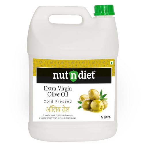 nutndiet Imported Extra Virgin Olive Oil Cold Pressed 5 Litre Can - nutndiet
