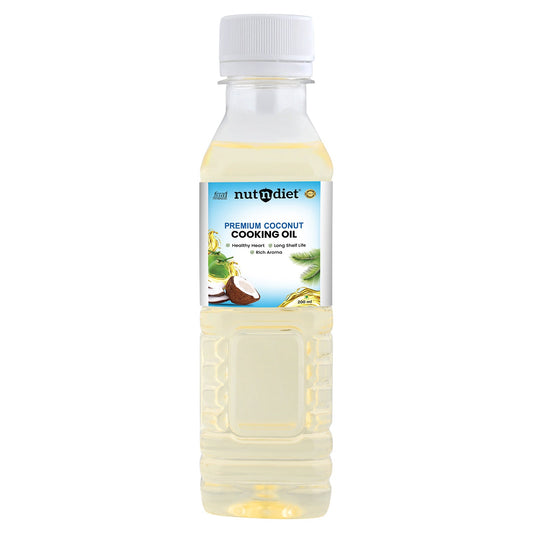 nutndiet Premium Edible Coconut Oil For Cooking, PET Bottle 200ml - nutndiet