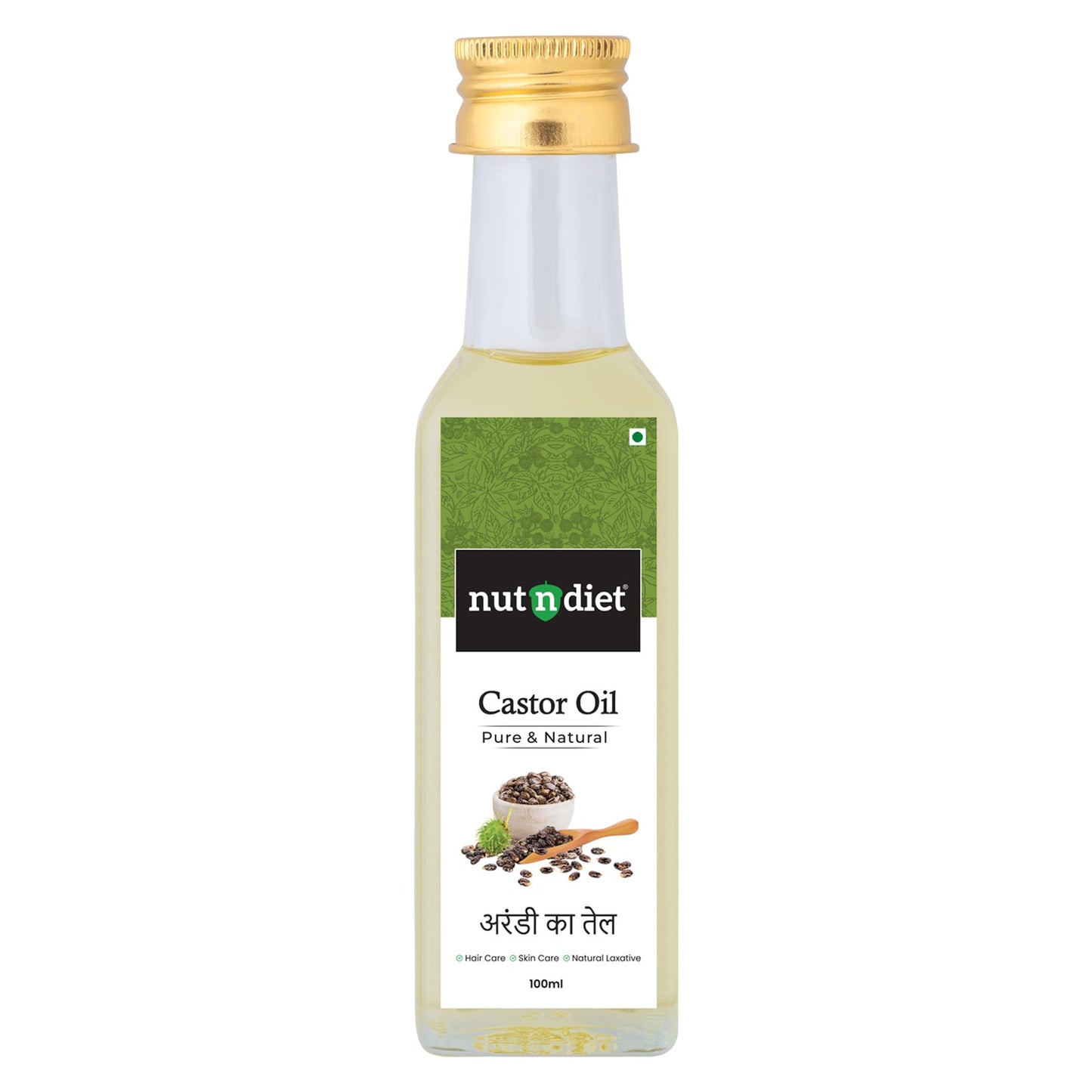 nutndiet Pure Natural Castor Oil 100ml Glass Bottle - nutndiet