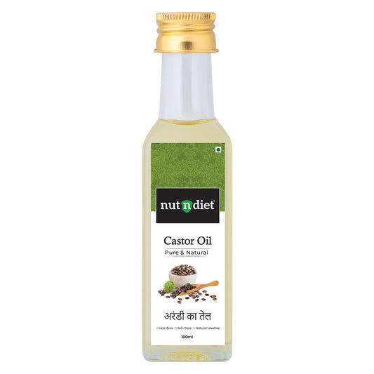 nutndiet Pure Natural Castor Oil 100ml Glass Bottle - nutndiet