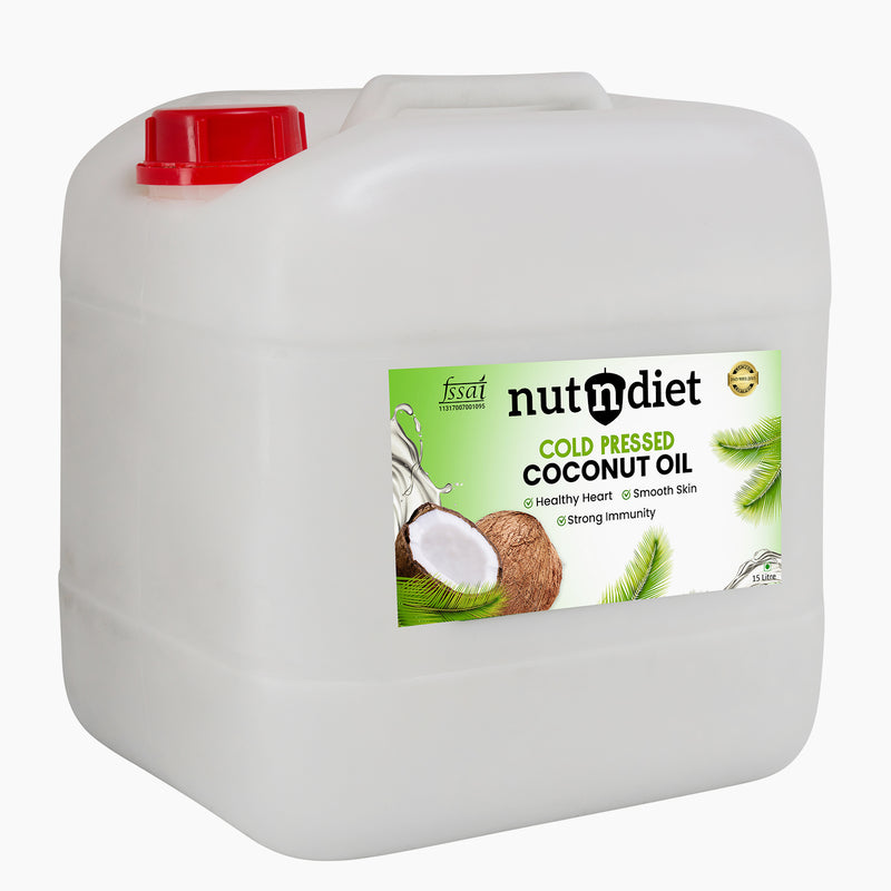 nutndiet Cold Pressed Coconut Oil For Baby Massage, Hair Care, Skin Care And Cooking, CAN 15 Litre