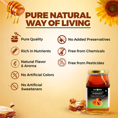 nutndiet Pure and Natural Honey | Premium |  Glass Jar 200g