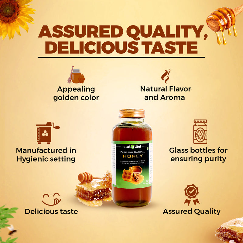 nutndiet Pure and Natural Honey | Premium |  Glass Jar 200g