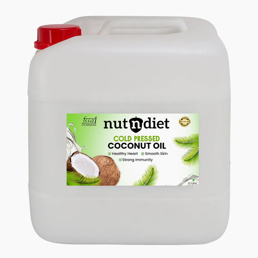 nutndiet Cold Pressed Coconut Oil For Baby Massage, Hair Care, Skin Care And Cooking, CAN 15 Litre - nutndiet