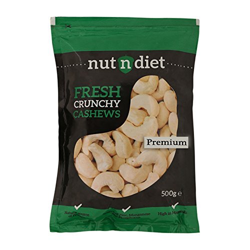 nutndiet Fresh Crunchy Premium Cashews 500g, W240 Grade big size quality cashew nuts (kaju 500gm W240) - nutndiet