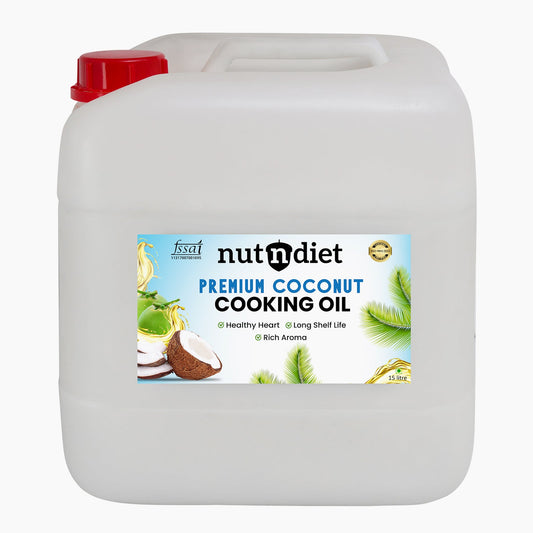 nutndiet Premium Edible Coconut Oil For Cooking, CAN 15 Litre - nutndiet