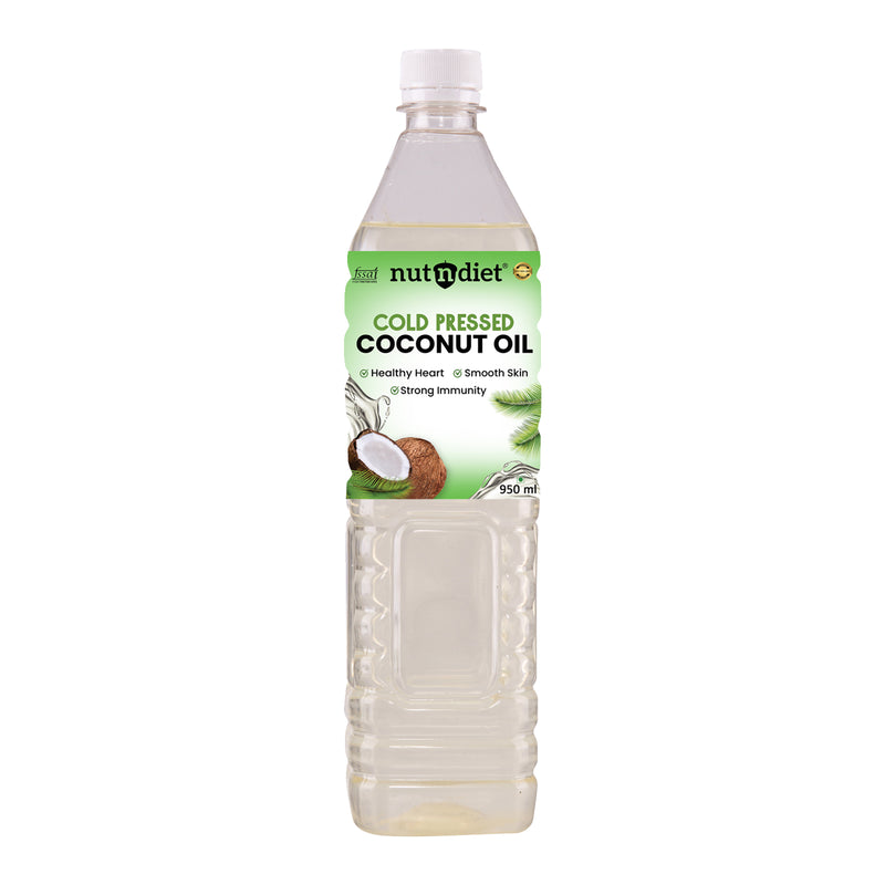 nutndiet Cold Pressed Coconut Oil For Baby Massage, Hair Care, Skin Care And Cooking,  PET Bottle 950ml